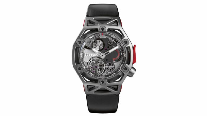 Ένα ρολόι προϊόν συνεργασίας της Ferrari και της Hublot δεν μπορεί παρά να έχει μοναδικά χαρακτηριστικά αλλά και μοναδική τιμή.