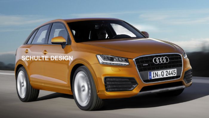 Τυπική σχεδίαση Audi για το Q2, όπως φαίνεται από τις αποκλειστικές, ψηφιακά επεξεργασμένες, εικόνες μας.