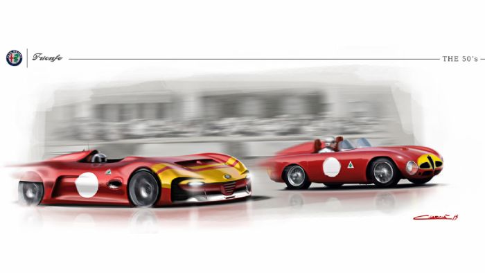 Δεν χρειάζεται να είσαι ειδικός, για να δεις τις ομοιότητες της Alfa Romeo Trionfo με τα σπουδαιότερα μοντέλα της φίρμας στην μεταπολεμική εποχή και μέχρι τη δεκαετία του 1950.
