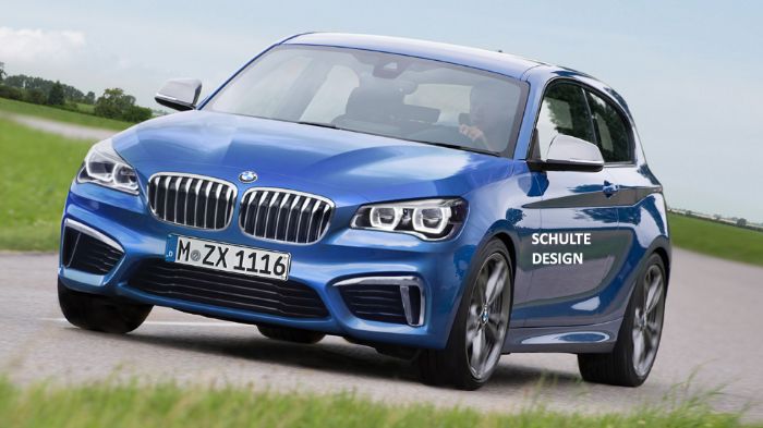 Προσθιοκίνητη, με κινητήρες turbo από 1,5 λίτρα, αλλά και με νέα, πιο εμφατική εμφάνιση θα έλθει η νέα BMW Σειρά 1 το 2017 (ηλεκτρονικά επεξεργασμένη εικόνα).	