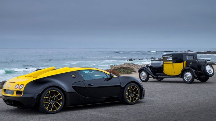 Έμπνευση για τα χρώματα (μαύρο-κίτρινο) της εν λόγω Bugatti υπήρξαν τα «θρυλικά» μοντέλα της εταιρείας Type 41 Royale, Type 55 και Type 44.