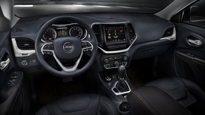 Πέραν της εντυπωσιακής εξωτερικής του σχεδίασης, εντυπωσιακή είναι και η εικόνα στο εσωτερικό του νέου Jeep Cherokee.