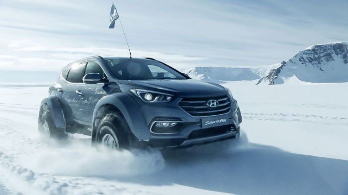Tο Hyundai Santa Fe έγινε το 1ο επιβατικό αυτοκίνητο που διασχίζει την πιο αφιλόξενη ήπειρο του κόσμου, την Ανταρκτική.