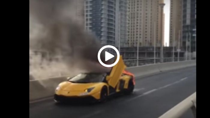 Lamborghini Aventador γίνεται παρανάλωμα του πυρός.