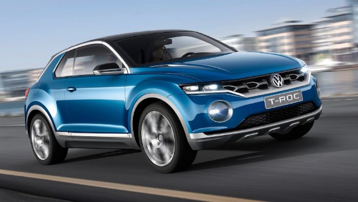 Φαίνεται το επερχόμενο μικρό SUV της VW, το T-Roc, θα είναι το πρώτο από τα μοντέλα της φίρμας που θα αποκτήσει έκδοση R απόδοσης περίπου 300 ίππων (στη φωτό το T-Roc Concept του 2014).