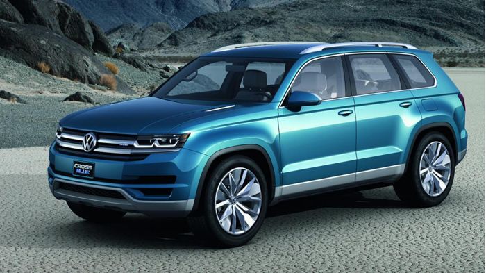 Το εικονιζόμενο πρωτότυπο CrossBlue, που είχε παρουσιαστεί πρόσφατα, θα αποτελέσει τη βάση για το νέο 7θέσιο SUV, το οποίο σκέφτεται να δημιουργήσει η VW στα εργοστάσια των Η.Π.Α.