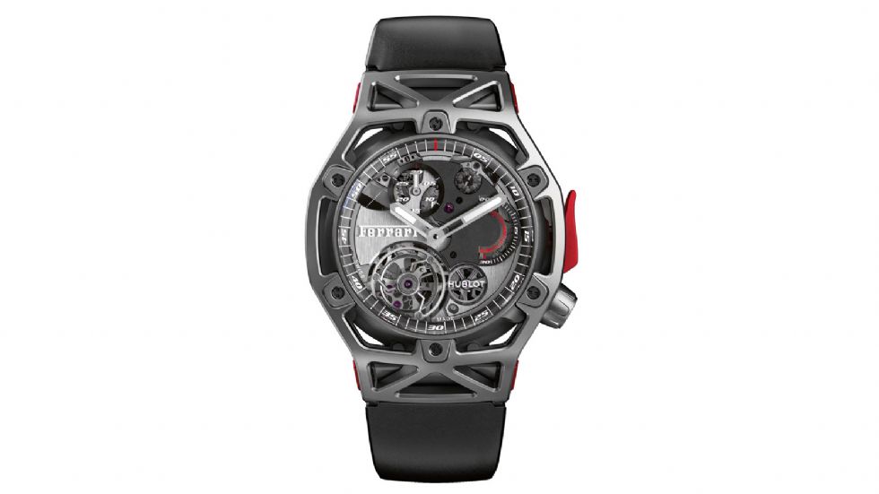 Ένα ρολόι προϊόν συνεργασίας της Ferrari και της Hublot δεν μπορεί παρά να έχει μοναδικά χαρακτηριστικά αλλά και μοναδική τιμή.
