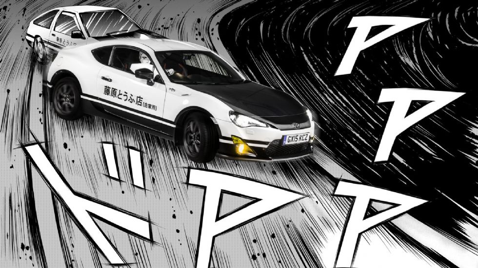 Στο Initial D, ο ντελιβεράς Tofu, Takumi Fujiwara, οδηγούσε μια ασπρόμαυρη Toyota Corolla AE86 στα βουνά της Ιαπωνίας, κατατροπώνοντας ισχυρότερα αυτοκίνητα, όπως τα Mazda RX-7 και Nissan Skyline GT-R