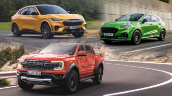 Ford:     Puma ST, Mustang Mach-E GT & Ranger Raptor;