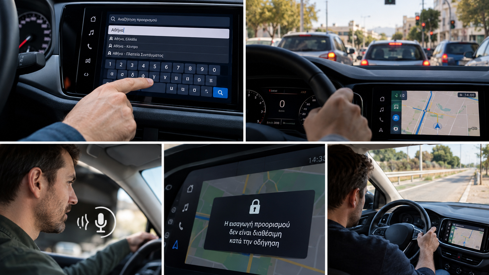 GPS στην οθόνη του αυτοκινήτου: Μπορείς να γράφεις διεύθυνση εν κινήσει;
