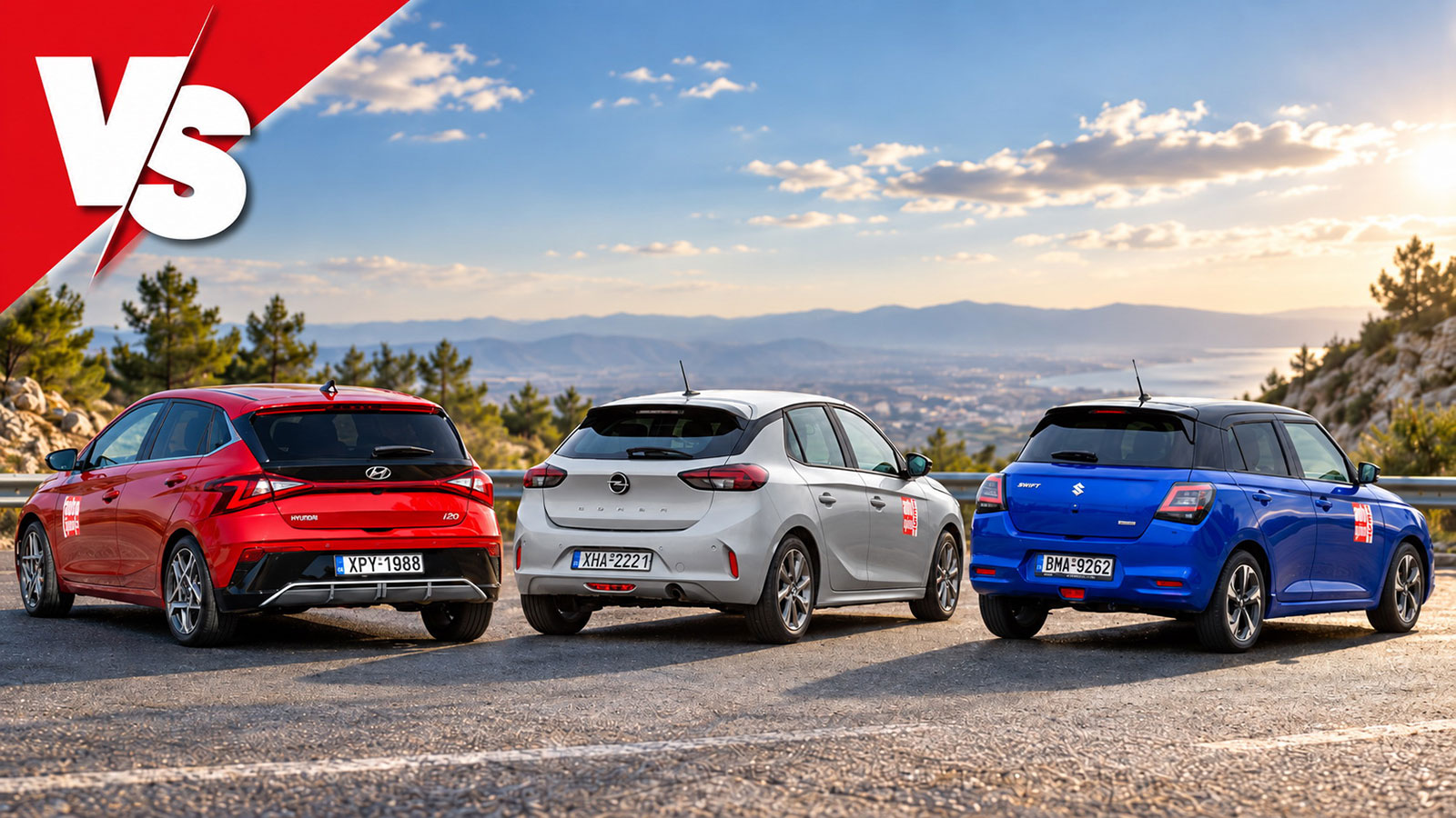 Hyundai i20 Opel Corsa Suzuki Swift εξοπλισμός