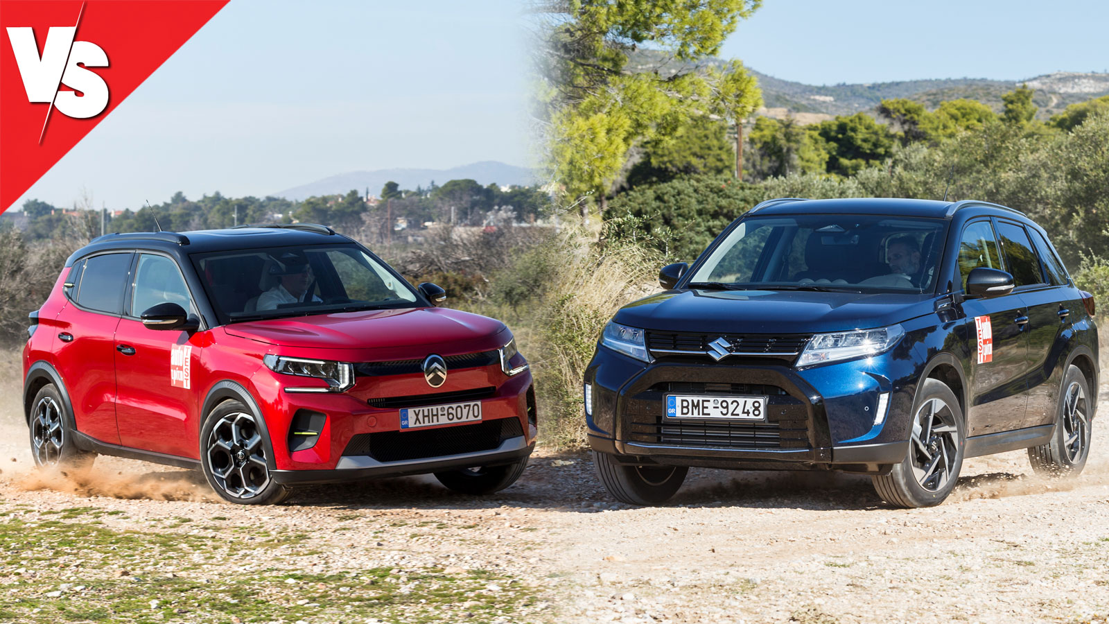Citroen C3 & Suzuki Vitara σε κίνηση στο χώμα