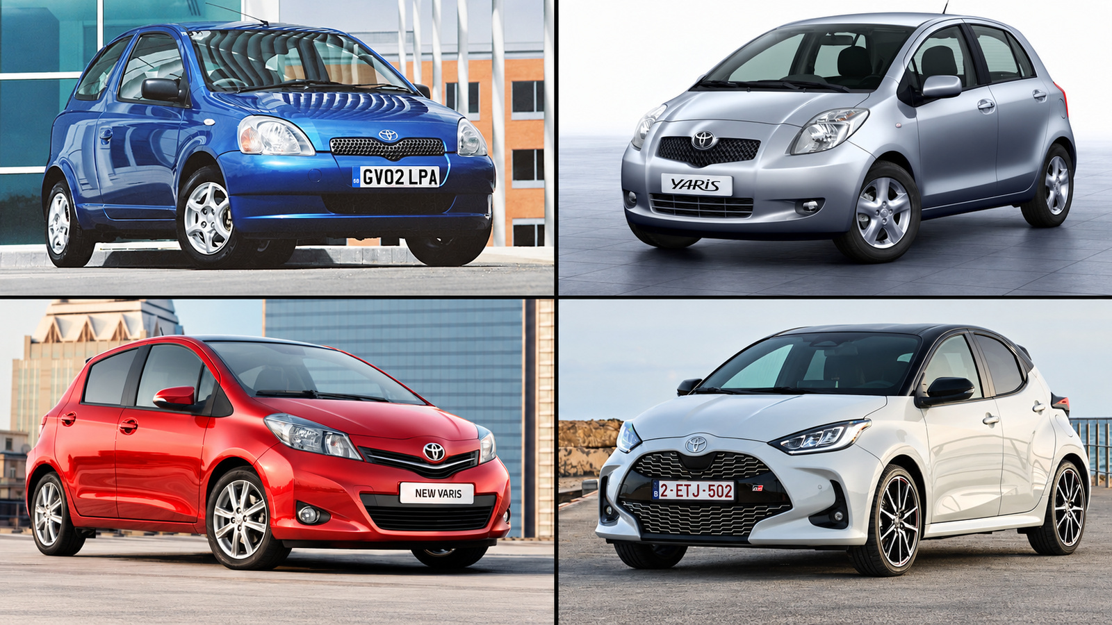 4 generations Toyota Yaris