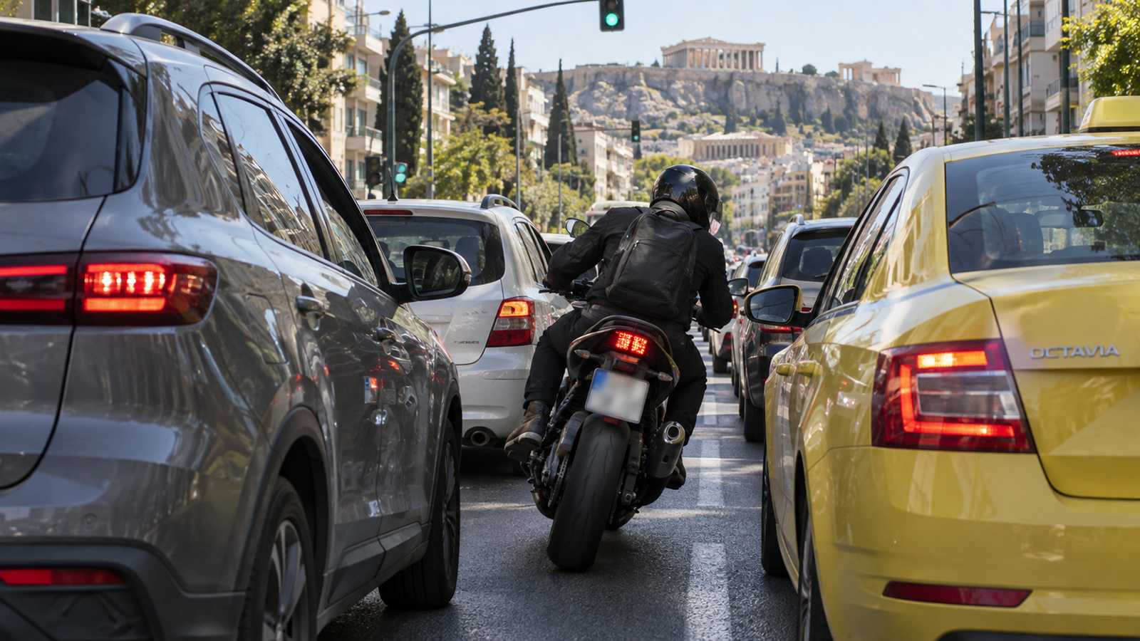 Μηχανή ανάμεσα στα αυτοκίνητα μέχρι το φανάρι: Επιτρέπεται ή έχει πρόστιμο;