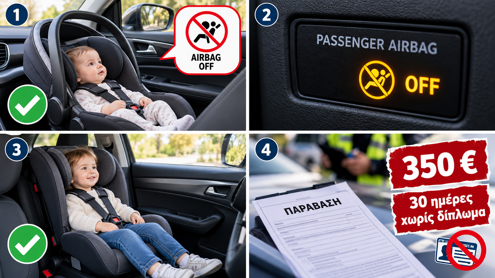 Βάζεις παιδί μπροστά. Πότε ο αερόσακος πρέπει οπωσδήποτε να είναι κλειστός;