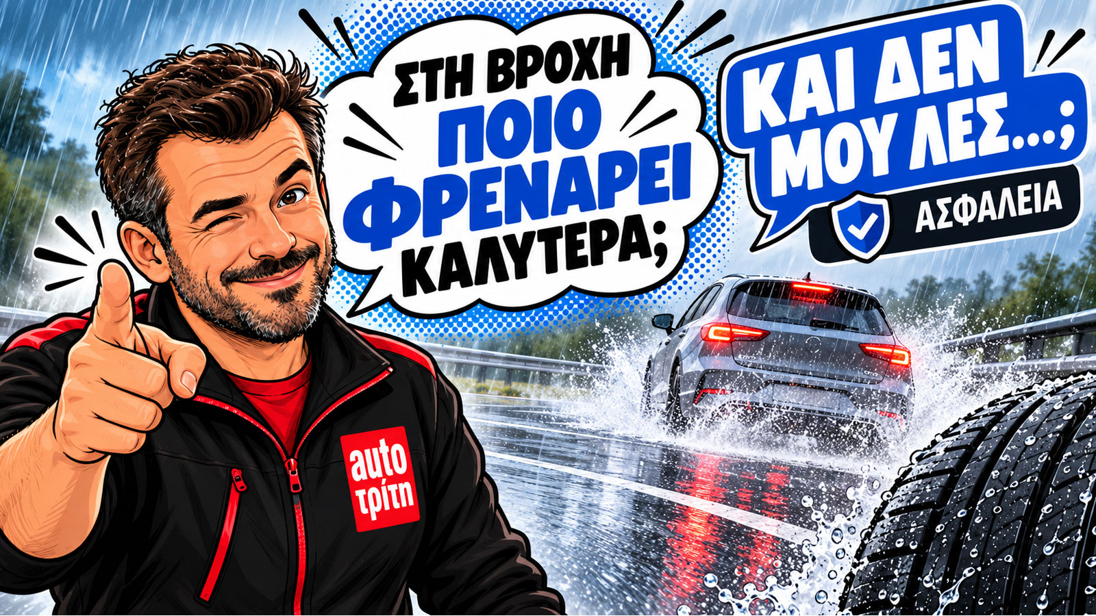 Στη βροχή ποιο φρενάρει καλύτερα; Ή όλα πάνω-κάτω ίδια είναι;
