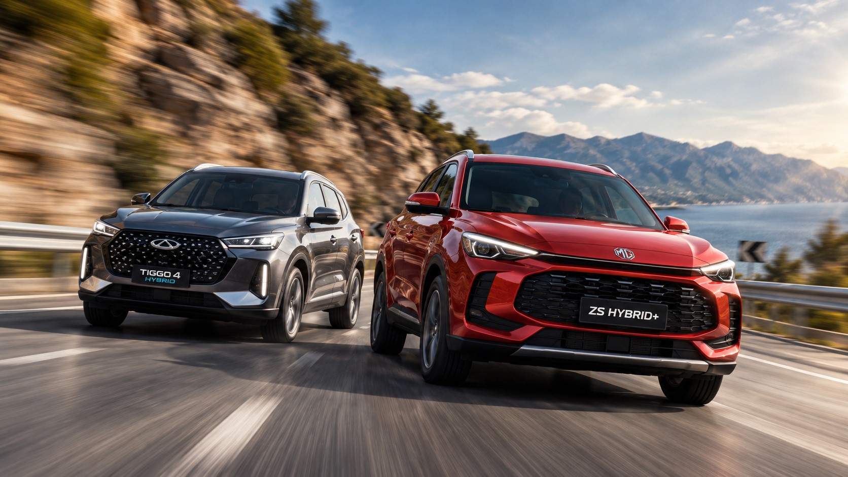 Σύγκριση τελικής ταχύτητας Chery Tiggo 4 και MG ZS Hybrid+.