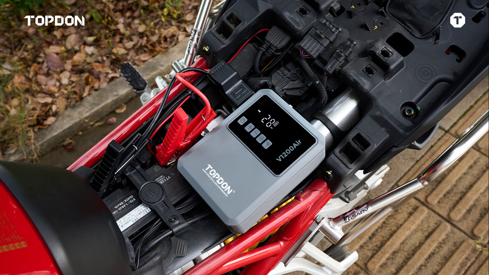 TOPDON V1200Air: Φορητός εκκινητής μπαταρίας και αεροσυμπιεστής.