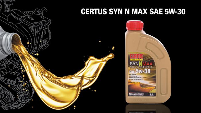 CERTUS SYN N MAX SAE 5W-30, άριστη προστασία & υψηλές επιδόσεις 