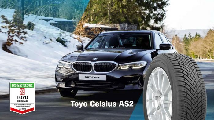 Το Toyo Celsius AS2 αποτελεί μία προσιτή επιλογή με ισορροπημένες επιδόσεις σε όλες τις συνθήκες του χρόνου, από στεγνές, βρεγμένες μέχρι και… χιονισμένες!