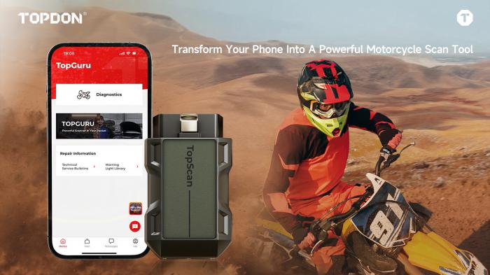 Το TopScan Moto της TOPDON συνδέεται με smartphone και λειτουργεί ως διαγνωστικό Το TopScan Moto της TOPDON συνδέεται με smartphone και λειτουργεί ως διαγνωστικό μοτοσικλέτας Bluetooth, δίνοντας πρόσβαση σε σφάλματα, live data και βασικές λειτουργίες συντήρησης.