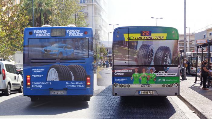Η Τουρνικώτης Group «έντυσε» με τα χρώματα της TOYO και της Linglong αρκετά λεωφορεία σε 8 μεγάλες πόλεις της Ελλάδας. 