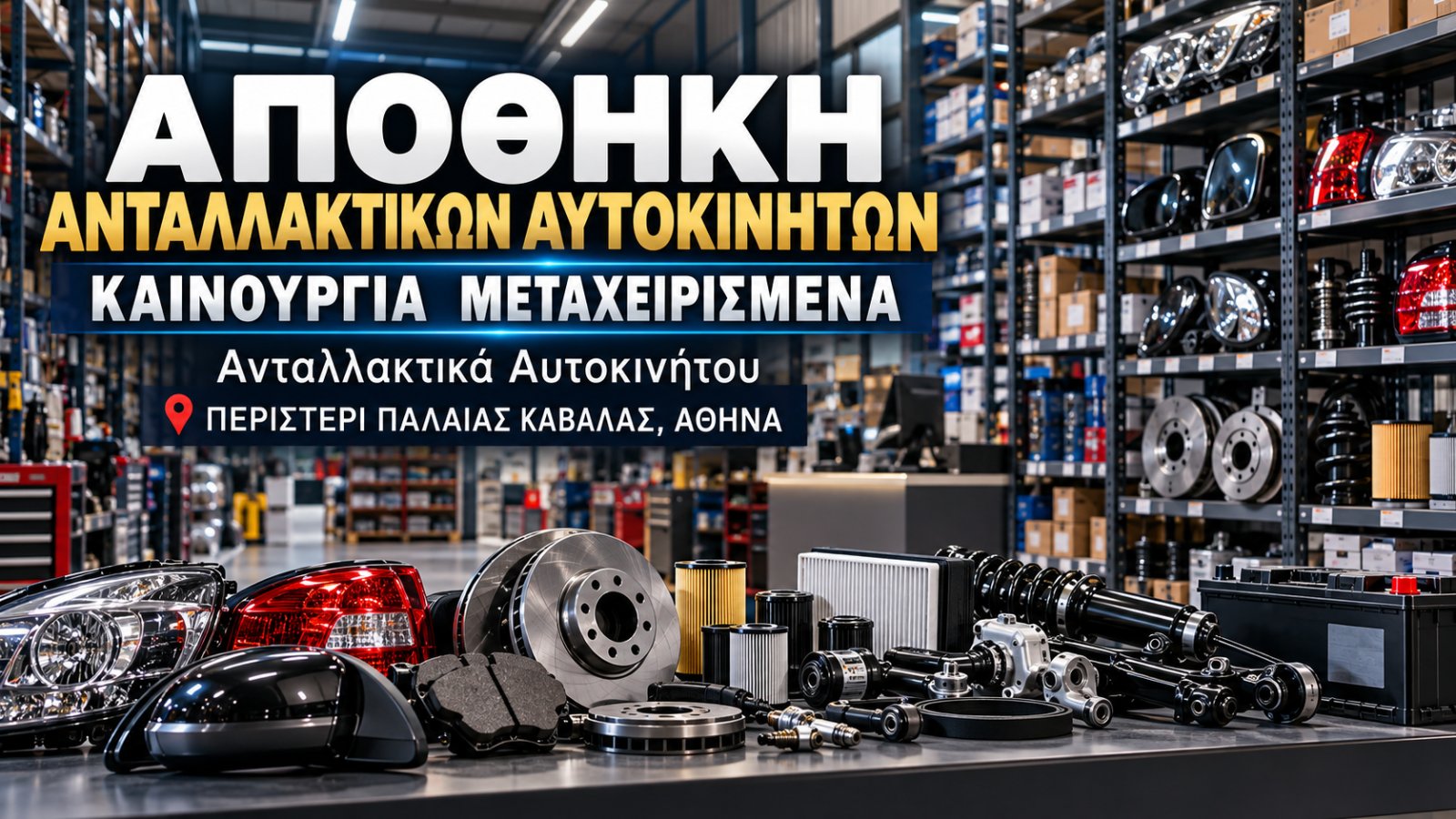 ΑΠΟΘΗΚΗ ΑΝΤΑΛΛΑΚΤΙΚΩΝ ΑΥΤΟΚΙΝΗΤΩΝ ΚΑΙΝΟΥΡΓΙΑ ΜΕΤΑΧΕΙΡΙΣΜΕΝΑ
