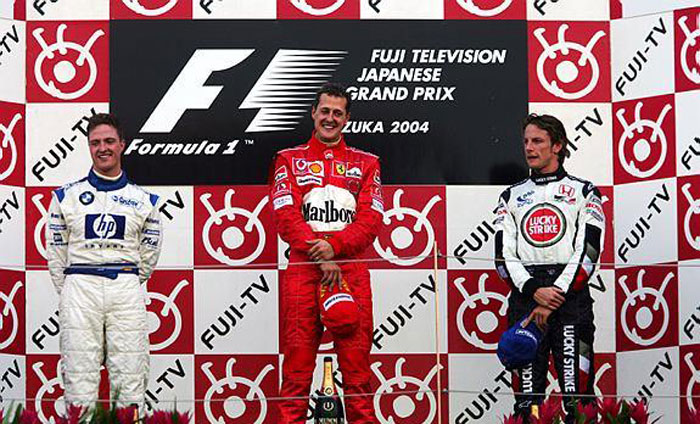 To βάθρο του Grand Prix Ιαπωνίας 2004
