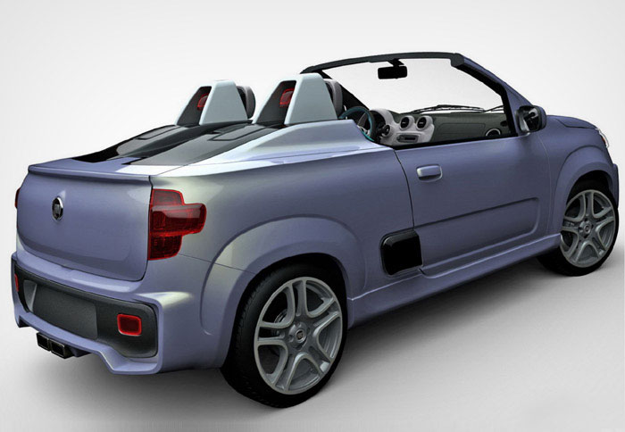 Το πίσω μέρος σε τίποτα δεν θυμίζει την κλειστή έκδοση, ενώ το concept χρησιμοποιεί κινητήρα 1,4 λίτρων με υπερτροφοδότηση και 152 ίππους!