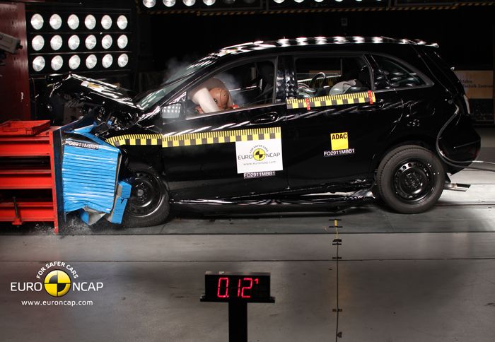 Φορτωμένη με τεχνολογίες ασφαλείας, η καινούρια B-Class αξιολογήθηκε με 97% στην προστασία των ενηλίκων. 