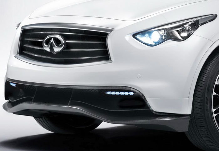 Ανασχεδιασμένος προφυλακτήρας με φώτα Led και ανθρακονημάτινη ποδιά με αισθητική που μιμείται το εμπρόσθιο φτερό των αγωνιστικών μονοθέσιων της Formul