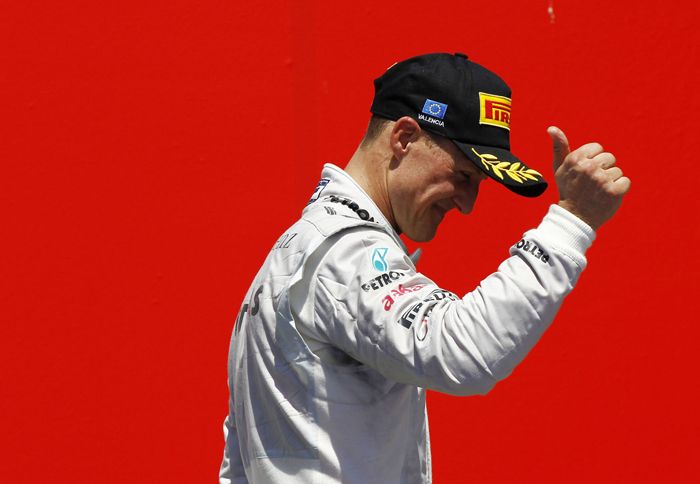 O Michael Schumacher, 7 φορές παγκόσμιος πρωταθλητής στη Formula 1, ανέβηκε για πρώτη φορά στο βάθρο μετά την επιστροφή του στην F1.