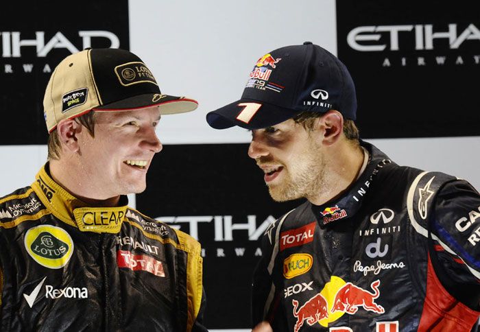Ο Kimi Raikkonen και ο Sebastian Vettel μίλησαν με άσχημες κουβέντες την ώρα των συνεντεύξεων στο πόντιουμ του Abu Dhabi.