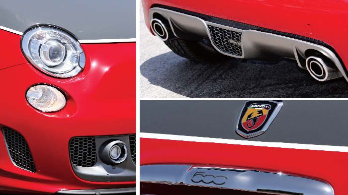 Σπορ εξωτερικές λεπτομέρειες που σου φτιάχνουν τη διάθεση για την ξεχωριστή Abarth 595 Turismo.