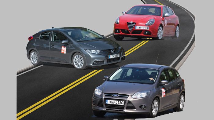 Alfa Romeo Giulietta, Honda Civic και Ford Focus αποτελούν τρεις άκρως ενδιαφέρουσες προτάσεις στη μικρομεσαία κατηγορία, χάρη στην οικονομία που προσ