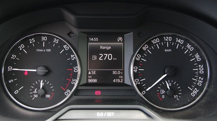 Ο πίνακας οργάνων φέρει μεγάλες και ευανάγνωστες αναλογικές, αλλά και ψηφιακές ενδείξεις.