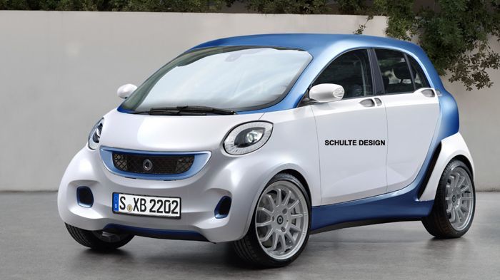 Στο νέο smart fortwo θα υπάρξει και 5θυρη έκδοση, η οποία θα βασιστεί στο πρωτότυπο fourjoy της Φρανκφούρτης (κατασκοπευτική εικόνα).