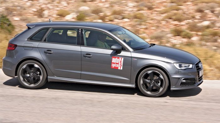 Σχεδιαστικά το νέο Audi A3 Sportback δε διαφοροποιείται ιδιαίτερα από την προηγούμενη γενιά του και η έκδοση που δοκιμάζουμε δε μπορεί να αποτελεί εξα