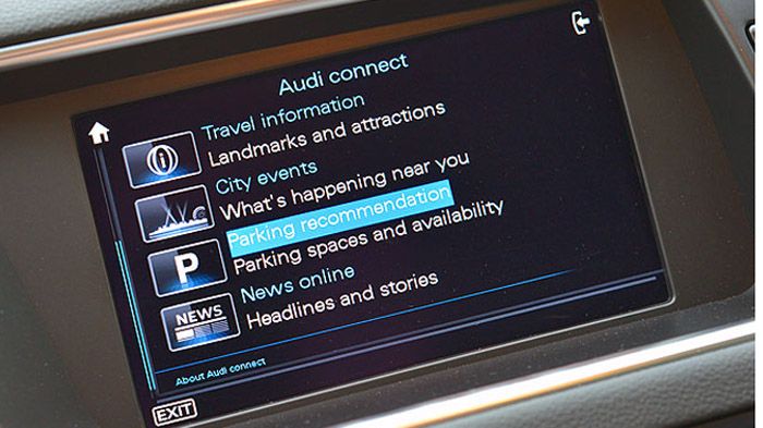 Μέσω του Audi connect, οι οδηγοί θα μπορούν να βρουν εύκολα και γρήγορα την καταλληλότερη θέση στάθμευσης για το αυτοκίνητό τους.
