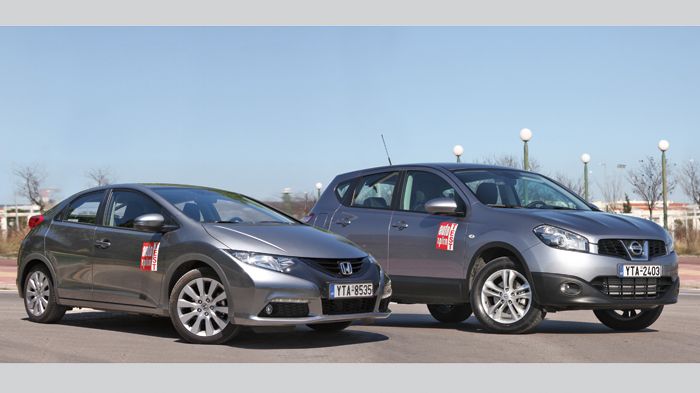 Το Honda Civic και το Nissan Qashqai ακολουθούν διαφορετικούς δρόμους προς την πρακτικότητα, αλλά με κοινό παρανομαστή την οικονομία.