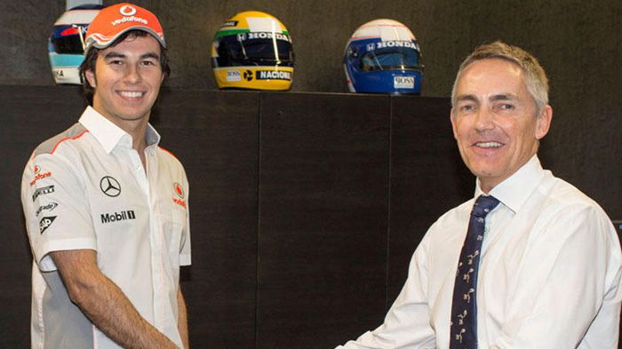 O Sergio Perez με τον Martin Whitmars.