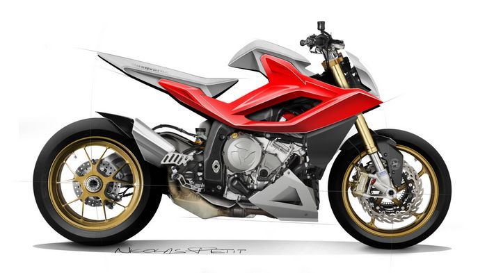 Όμορφη η μίξη BMW S 1000 RR, με το logo της Husqvarna, σε streetfighter προσανατολισμό. Δυστυχώς θα παραμείνει στη φαντασία.