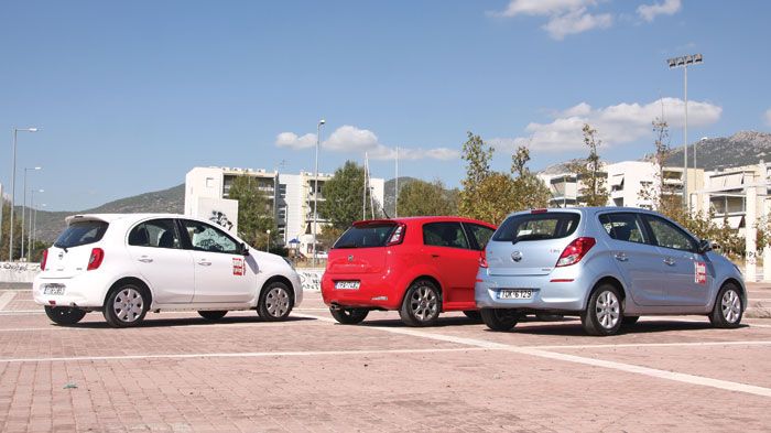 Στην περίπτωση των Nissan Micra, Fiat Punto και Hyundai i20, κοινός παρονομαστής είναι η τιμή μιας και κοστίζουν, στη μεσαία μάλιστα εξοπλιστική τους 