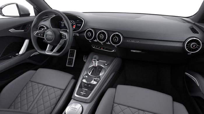 Στο εσωτερικό του νέου Audi TT διακρίνουμε μια hi-tech εικόνα με πολλά gadgets, ενώ κυριαρχεί ο νέος πλήρως ψηφιακός, πίνακας οργάνων.