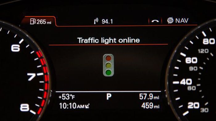 Μέσω του νέου συστήματος της Audi, το μοντέλο συνδέεται με τον κεντρικό υπολογιστή ελέγχου κυκλοφορίας της Τροχαίας και παρέχει στον οδηγό την πληροφό