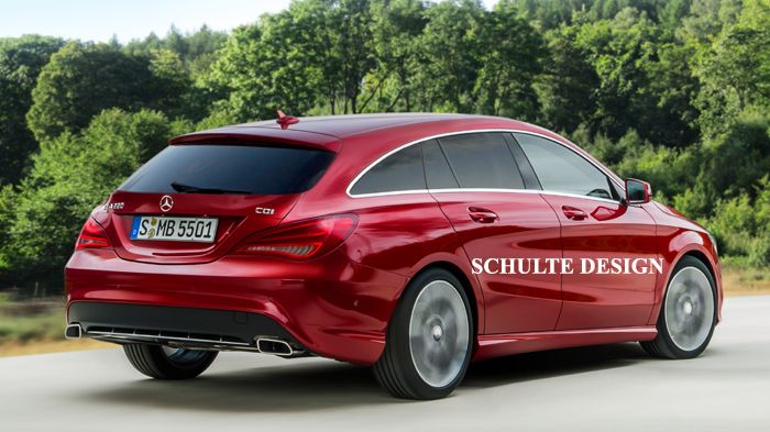 Η προσάρτηση του πίσω έξτρα όγκου της Mercedes CLA Shooting Brake (ψηφιακά επεξεργασμένη εικόνα), αλλάζει την εικόνα του αυτοκινήτου, προς όφελος της 