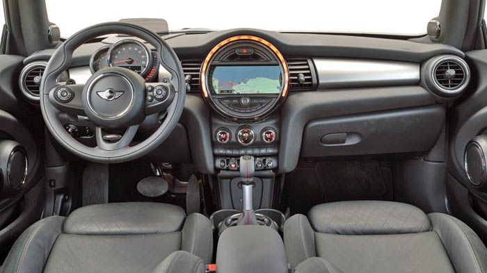 Πολύ καλό ποιοτικά είναι το εσωτερικό του Mini Cooper S.