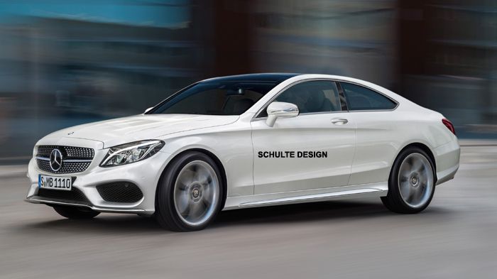 Η νέα coupe C-Class βασίζεται σχεδιαστικά στο sedan, με τις καμπύλες του αμαξώματος -ειδικά από τη μεσαία κολώνα και πίσω- να είναι πιο έντονες (εδώ κ