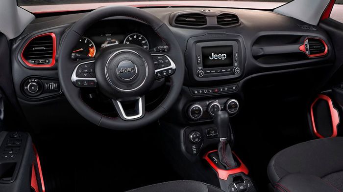 Το εσωτερικό του νέου Jeep Renegade είναι αρκετά ευρύχωρο για τα δεδομένα της κατηγορίας.