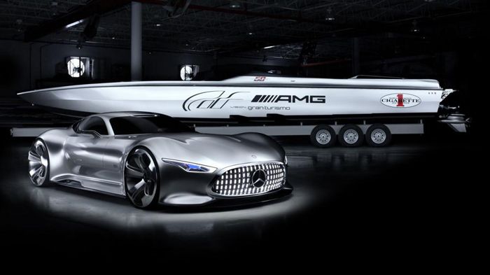 Η Mercedes συνεργάστηκε με τη Cigarette Racing για να δημιουργήσουν το Vision GT, ένα αγωνιστικό off shore σκάφος, που διαθέτει στοιχεία από την AMG V